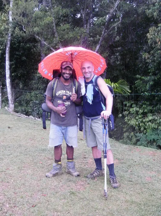 A trekker and a local team member