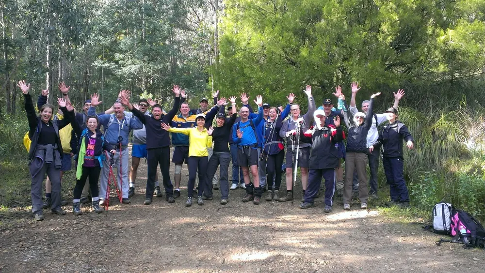 Group of trekkers on a training walk
