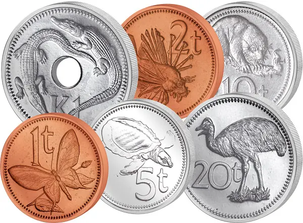 Kina and toea coins