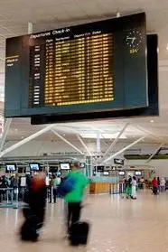 Airport departure board