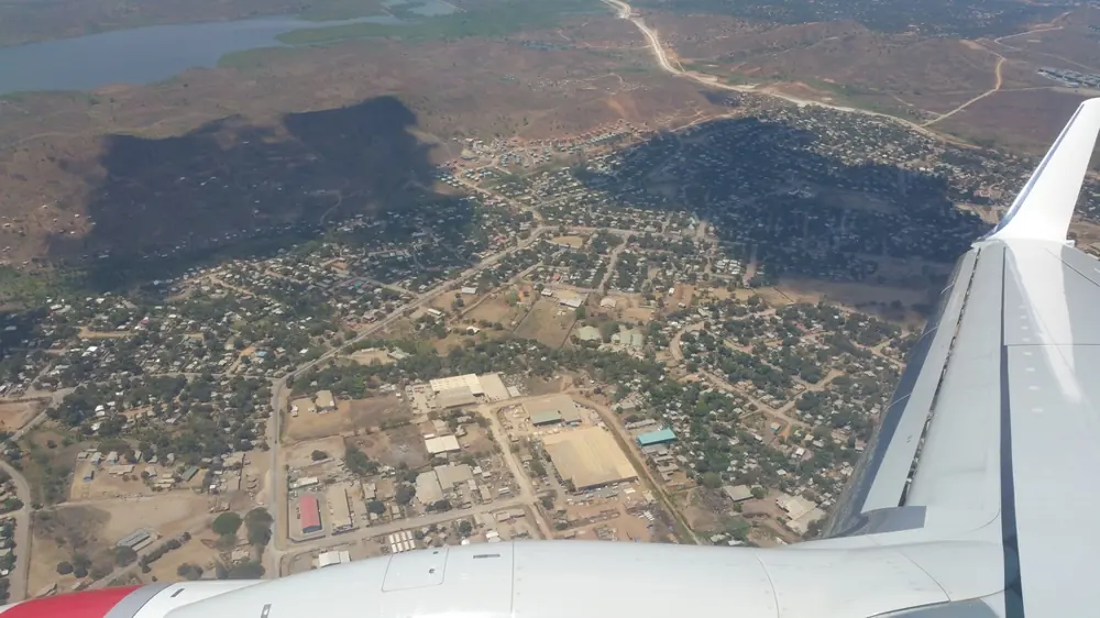 Hills around Port Moresby from the air