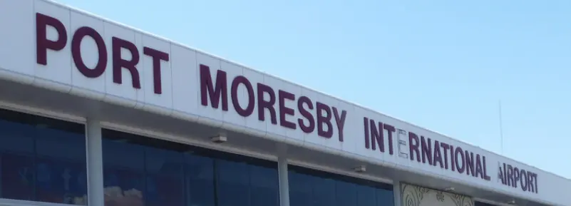 Port Moresby International Airport sign