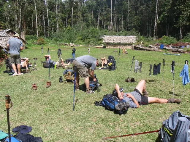 Resting in camp