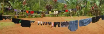 Clothes drying on a line