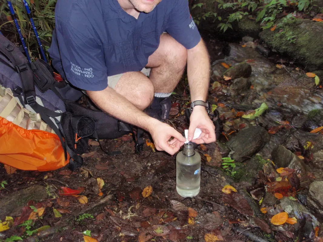 Purifying water at a stream