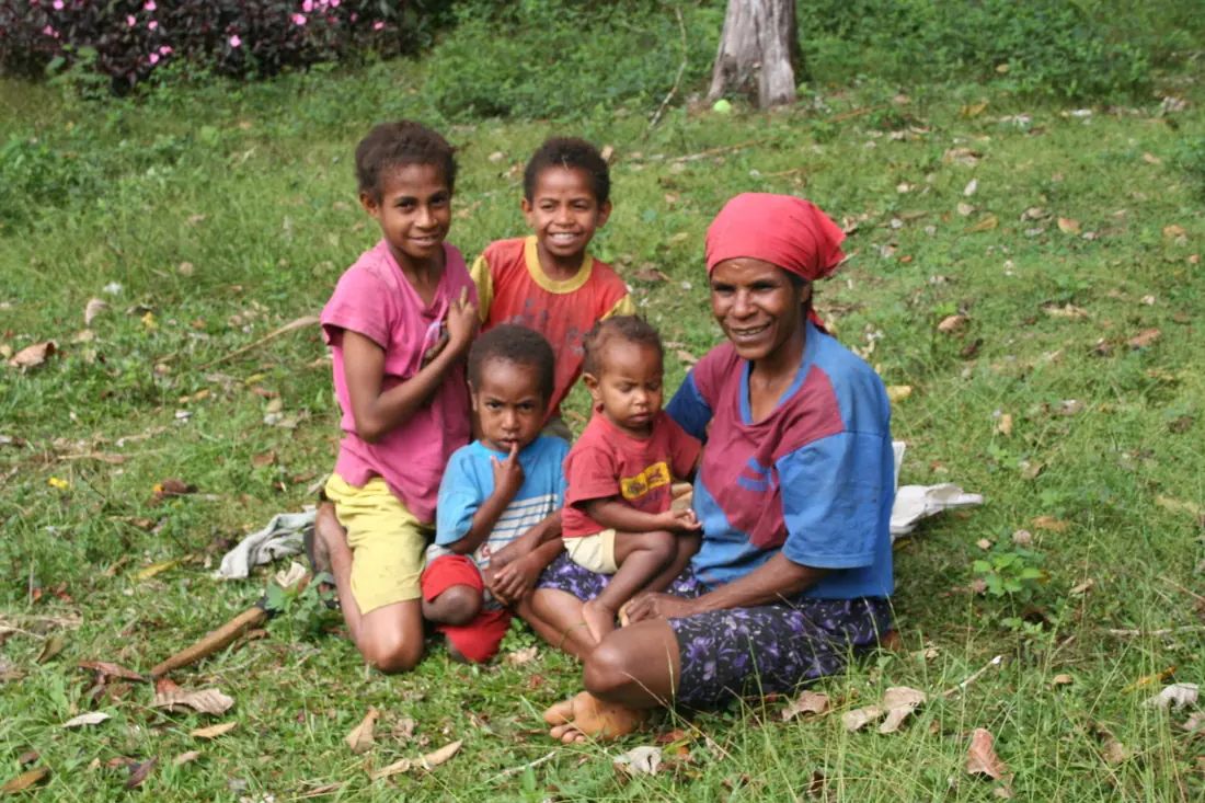 A village family along the Kokoda Track