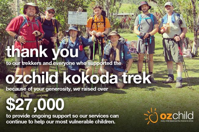 OzChild Kokoda Trek 2015 - Fundraising Results