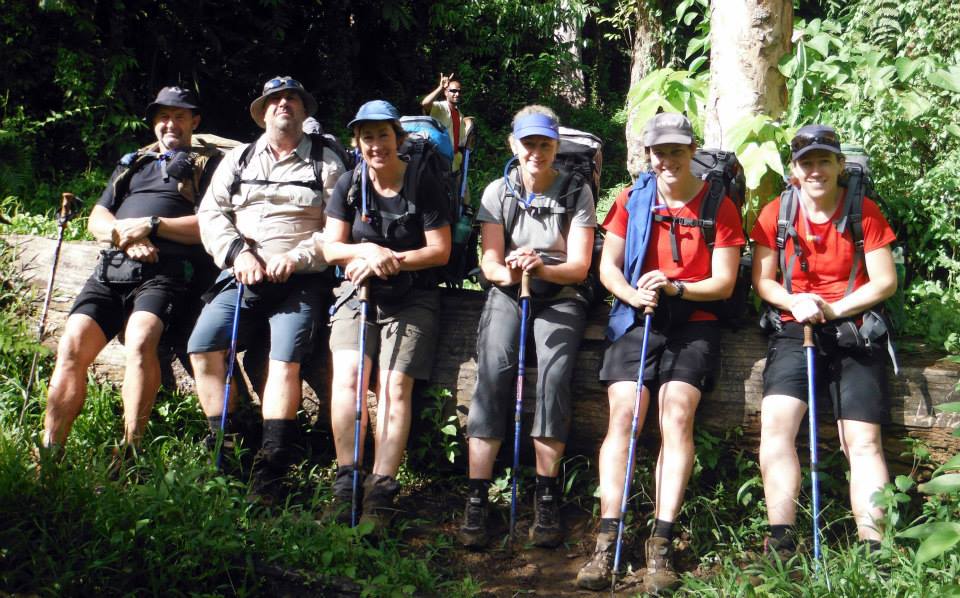 Mates trekking on the Kokoda Track