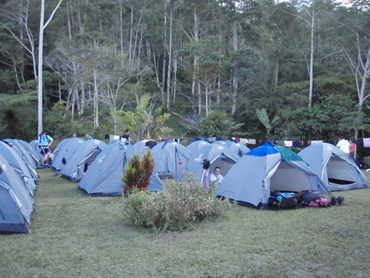 Tents setup at Deniki overlooking the Kokoda valley